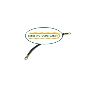 Cable batterie noir pour tondeuse avec cosses. L : 30 cm